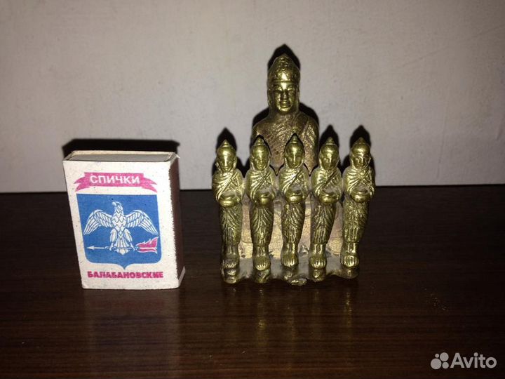 Антикварная статуэтка Будда с учениками редкость б