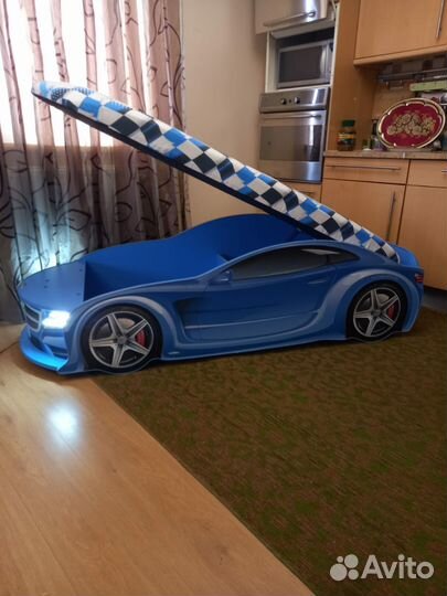 Детская кровать машина мерседес с подсветкой фар