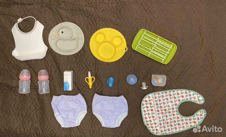 Силиконовые тарелки, нагрудники, бутолочки, соски