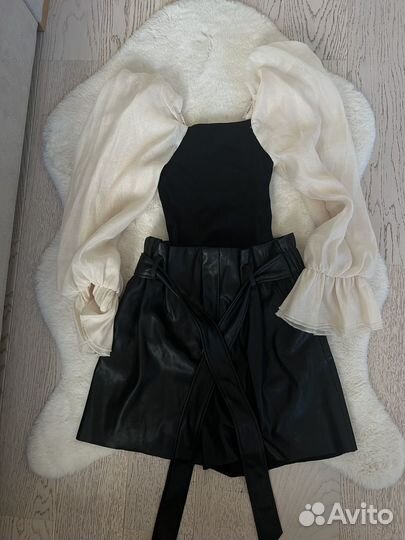 Кофта и кожанные шорты Zara
