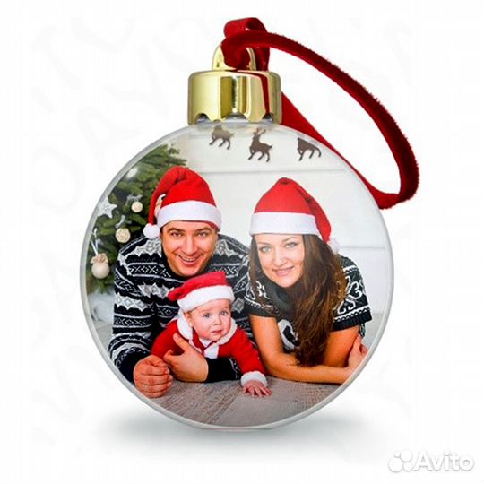 Шар на елку новогодний с вашим фото