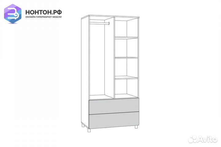 Шкаф для одежды Эйп 13.334 белый шагрень / дуб бел