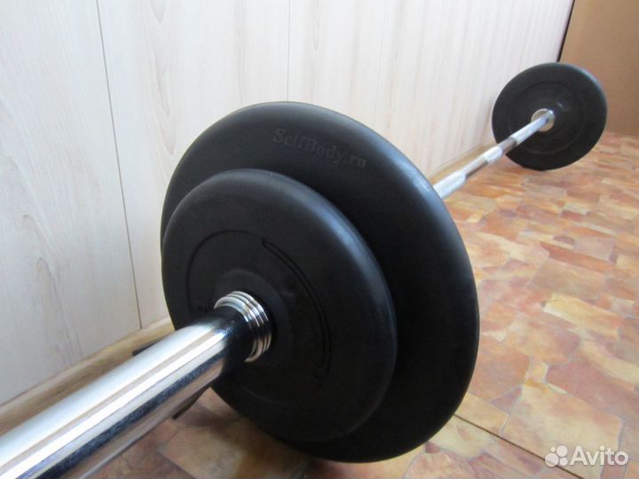 Штанга до 70 кг. Обрезиненные блины 51 мм. Новая