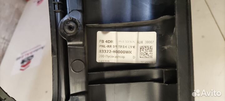 Обшивка двери задняя правая Kia Rio 4