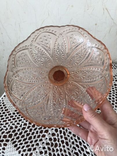 Ваза для фруктов конфетница посуда цветное стекло