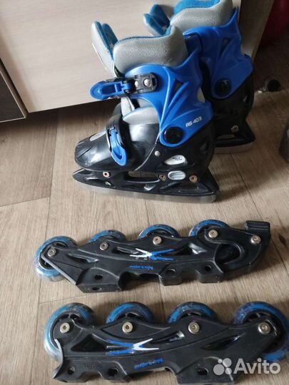 Коньки ролики 2 в 1 детские