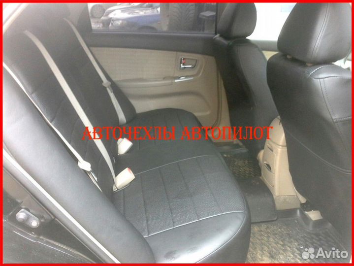 Чехлы Автопилот Kia Cerato 1 из экокожи чёрные