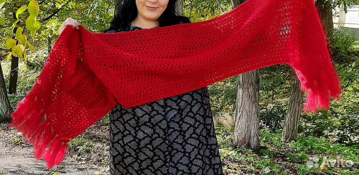 Шарф женский палантин вязаный