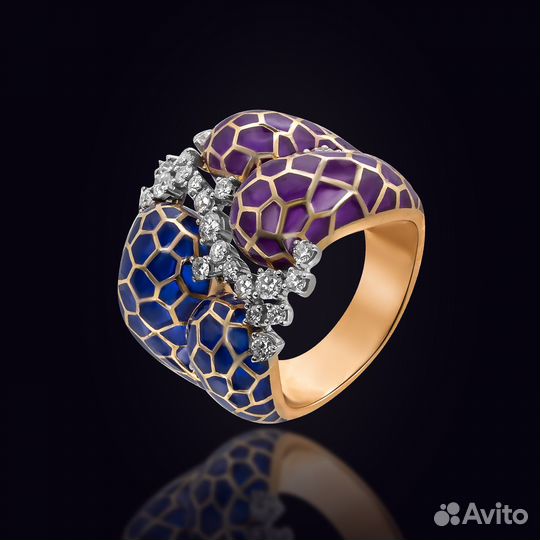 Золотое Кольцо 585 пробы с бриллиантами. Рассрочка