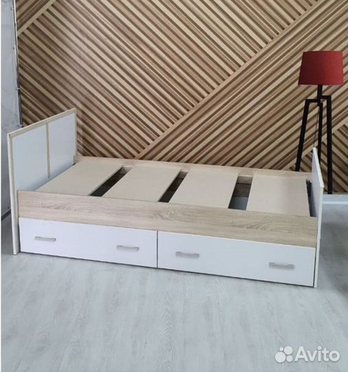 Кровать с ящиками шириной 90 см, новая