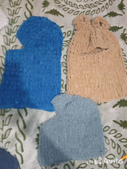 Шапка балаклава плюшевая с ушками