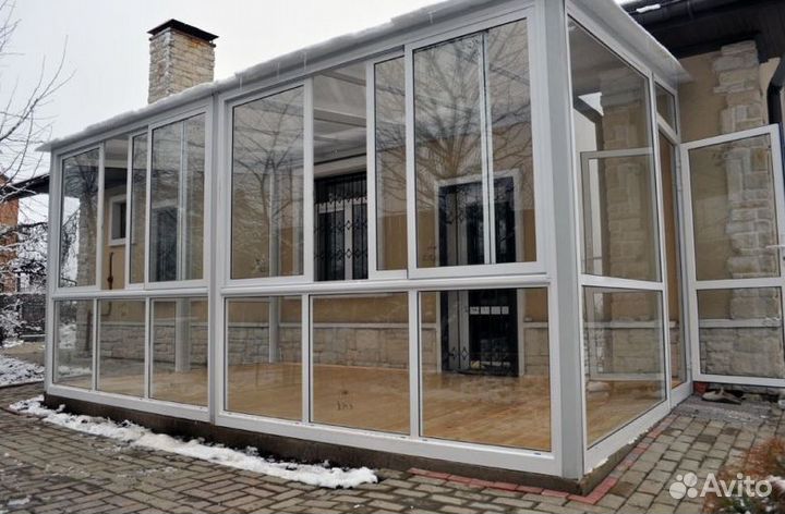 Остекление веранды с отделкой