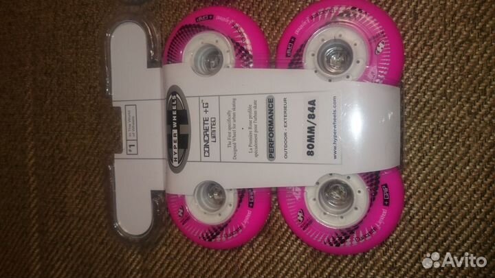 Розовые колеса hyper concrete +g limited 80mm/84a