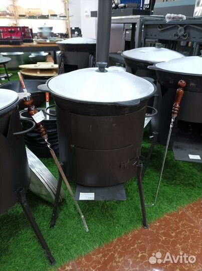 Печь для казана с трубой 12л