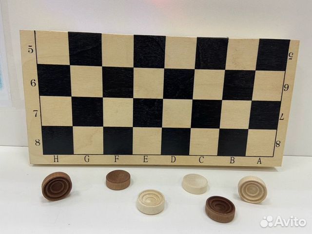 Шашки деревянные в деревянной доске 30*30