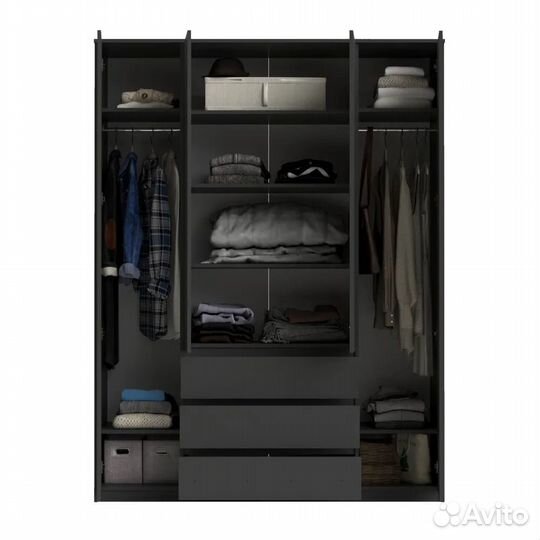 Шкаф распашной серый