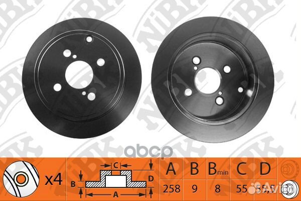 Диск тормозной зад RN1190 NiBK