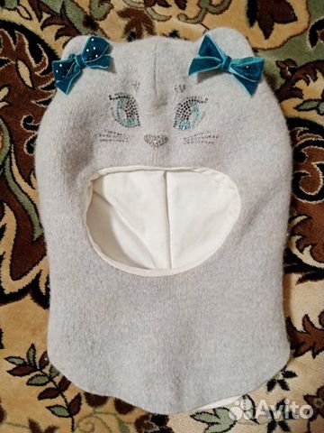 Шапка шлем шерстяная