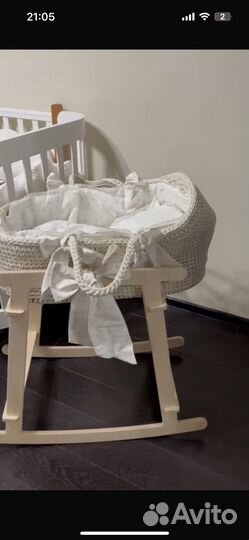 Детская люлька колыбель плетеная
