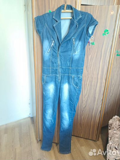 Джинсовый комбинезон женский 46 48