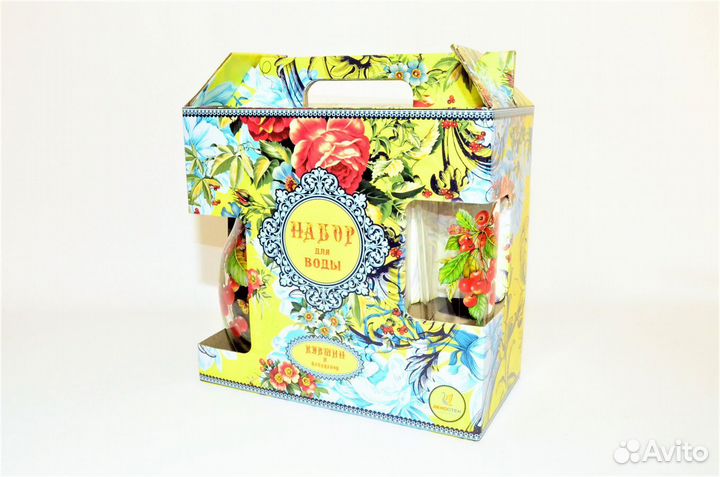 Набор для воды/Кувшин 1,5л+6стаканов/вишня на ветк