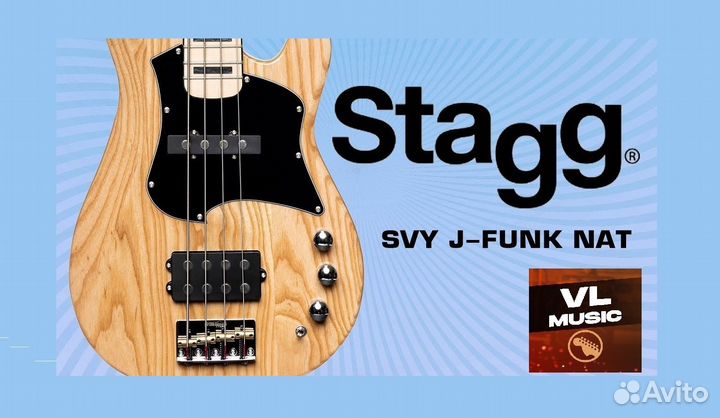 Stagg SVY J-funk NAT/ Бас-гитара + аксессуары