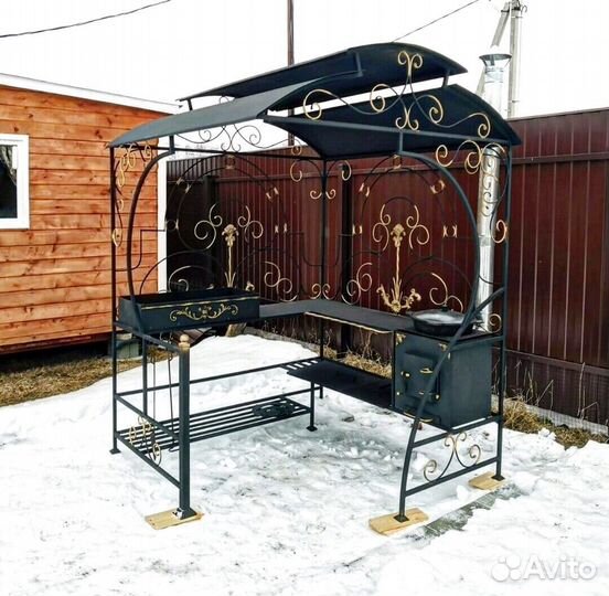 Мангал с печкой под казан