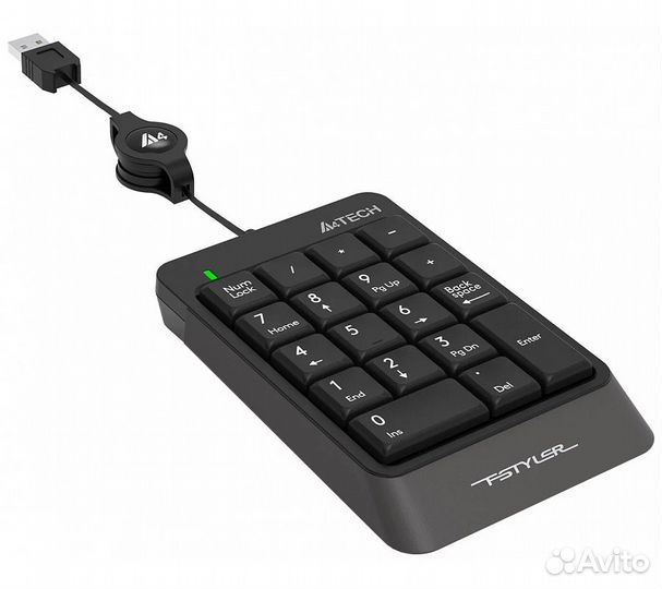 Числовой блок A4Tech Fstyler FK13, серый для ноутб