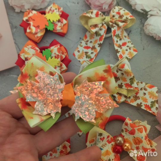 Бантики для волос осенние ободки