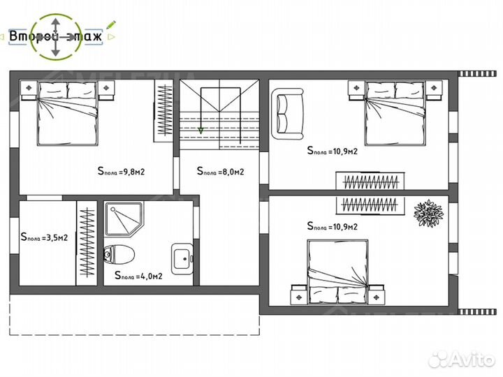 Каркасный дом «Елинка»: 115 м² l 12х6 м²