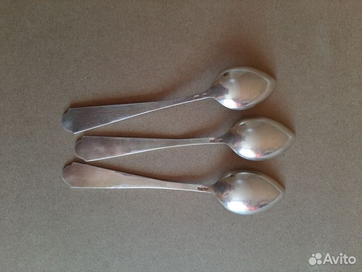 Комплект ложки серебряные 875 позолота эмаль СССР