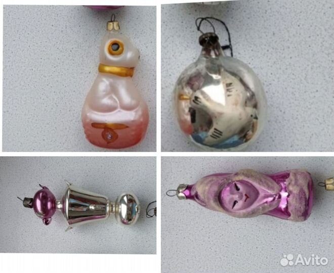 Елочные игрушки СССР стекло елочное украшение