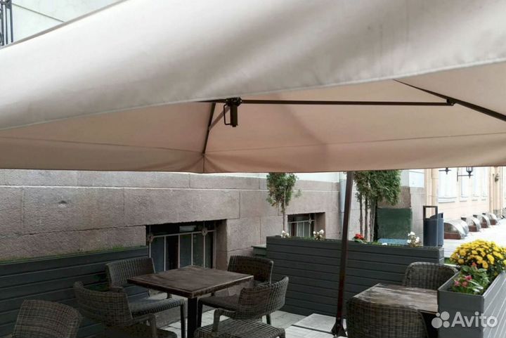 Зонт уличный на боковой опоре / стойке 4х4