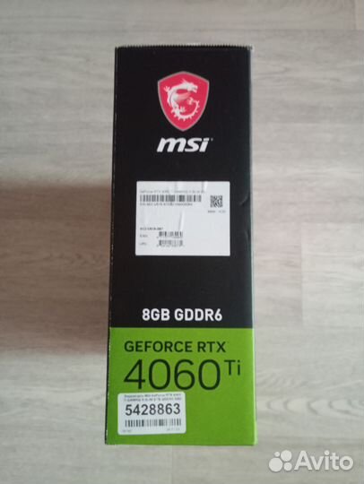 Видеокарта rtx 4060 ti MSI gaming x slim 8gb