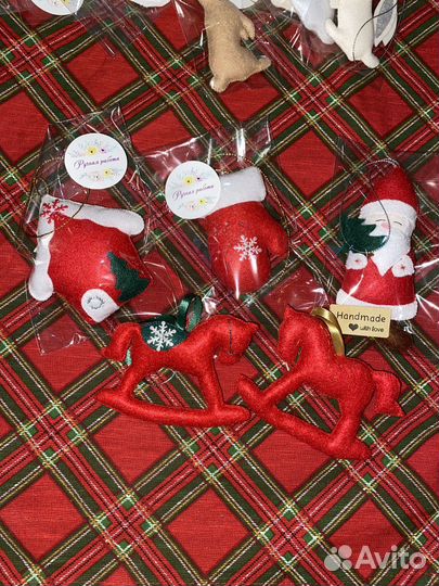 Елочные игрушки из фетра ручная работа новогодние