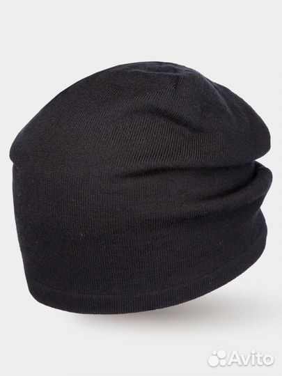 Шапка длинная на флисе черная новая