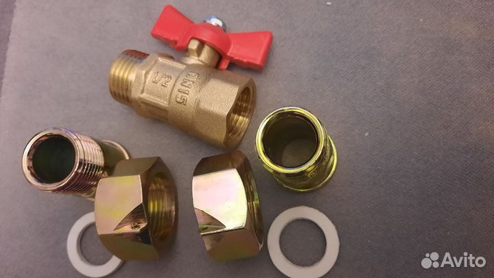 Кран шаровый 1 2, монтажный комплект вод. счётчика