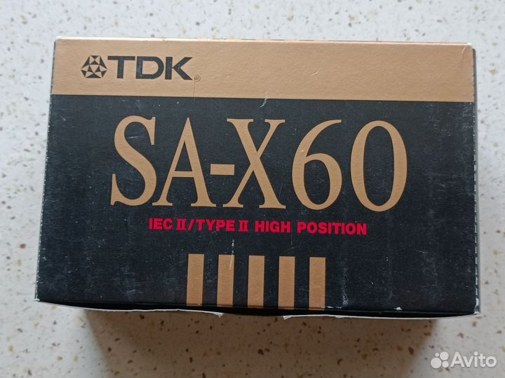 Аудиокассеты TDK SA-X 60, запечатанный блок 10 шт