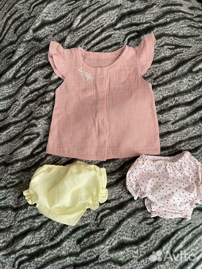 Летняя одежда для девочки, пакетом р.68 3-6 мес