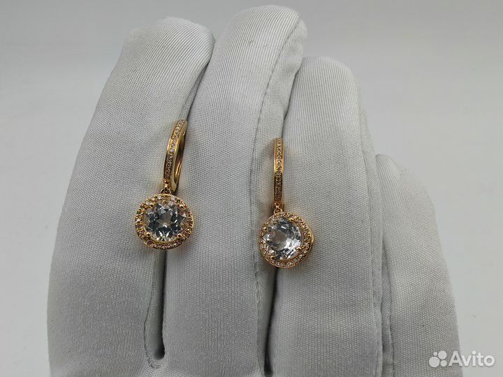 Пара серёг 585 пробы с бриллиантами. Рассрочка