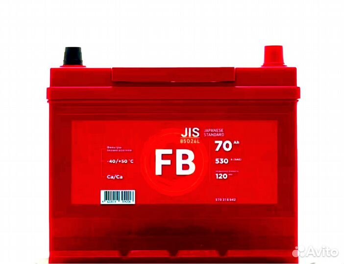 Аккумулятор FB (JIS) 6ст- 70 ач (0) D26