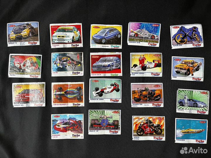 Вкладыши от жвачки turbo турбо