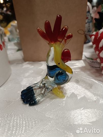Фигурка Попугая из стекла украшение аксессуар