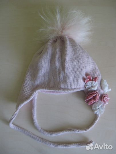 Шапка Pinetti р. 50, помпон из натурального меха