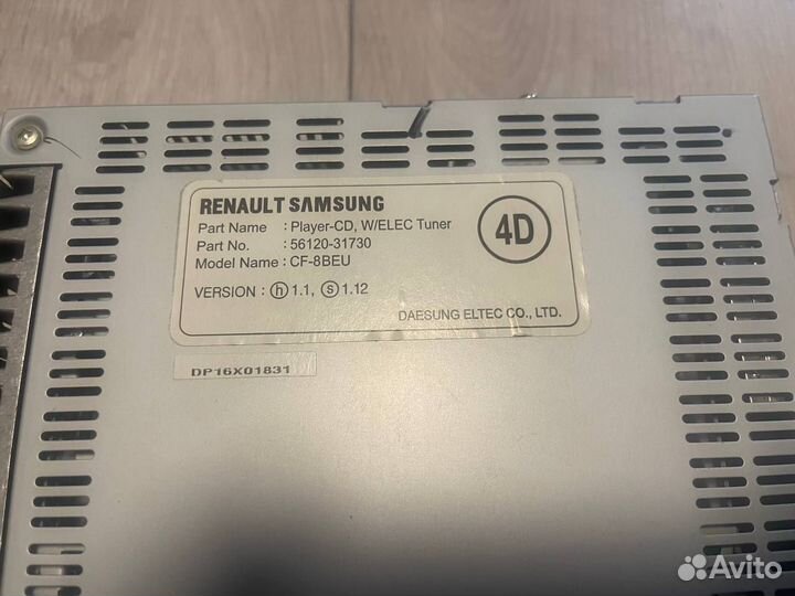 Автомагнитола 1din Renault Samsung CF-8BEU