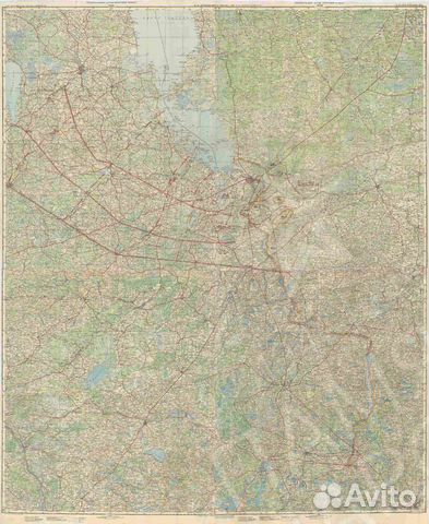 Карта военная подробная Линия Пантера Псков 1944 г объявление продам