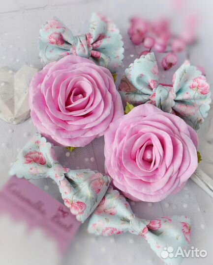 Розы из фоамирана на заколку, резинку, ободок