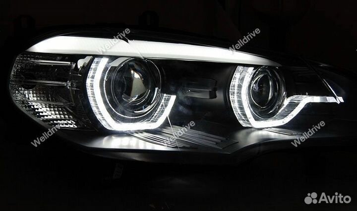 Фары Bmw X5 E70 07-10 ксенон AE Led с дхо черные