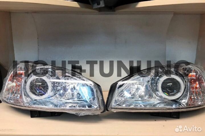 Фары Калина 1 линза с ангельскими глазками