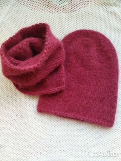 Комплект шапка и снуд женский